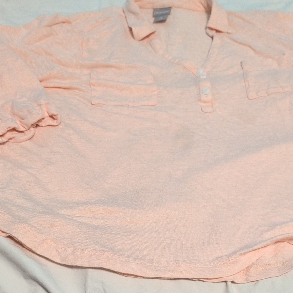 Chico's Peach Button-Up Blouse